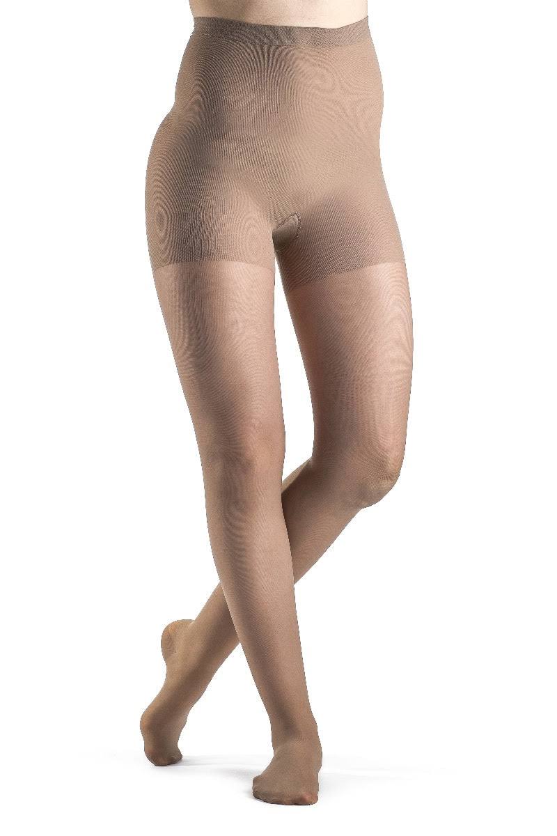 Sigvaris Women's Sheer Fashion 15-20mmHg Open Toe Knee High Socks - Natural, Size 7.5-9.5