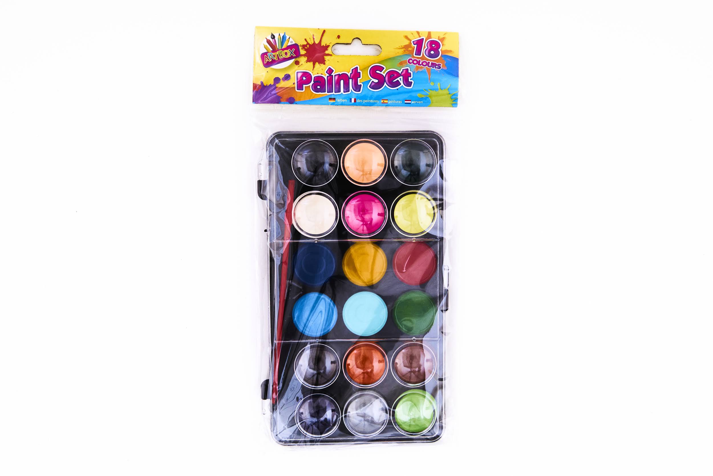Tallon Artbox 18 Colour Paint Box - with Brush