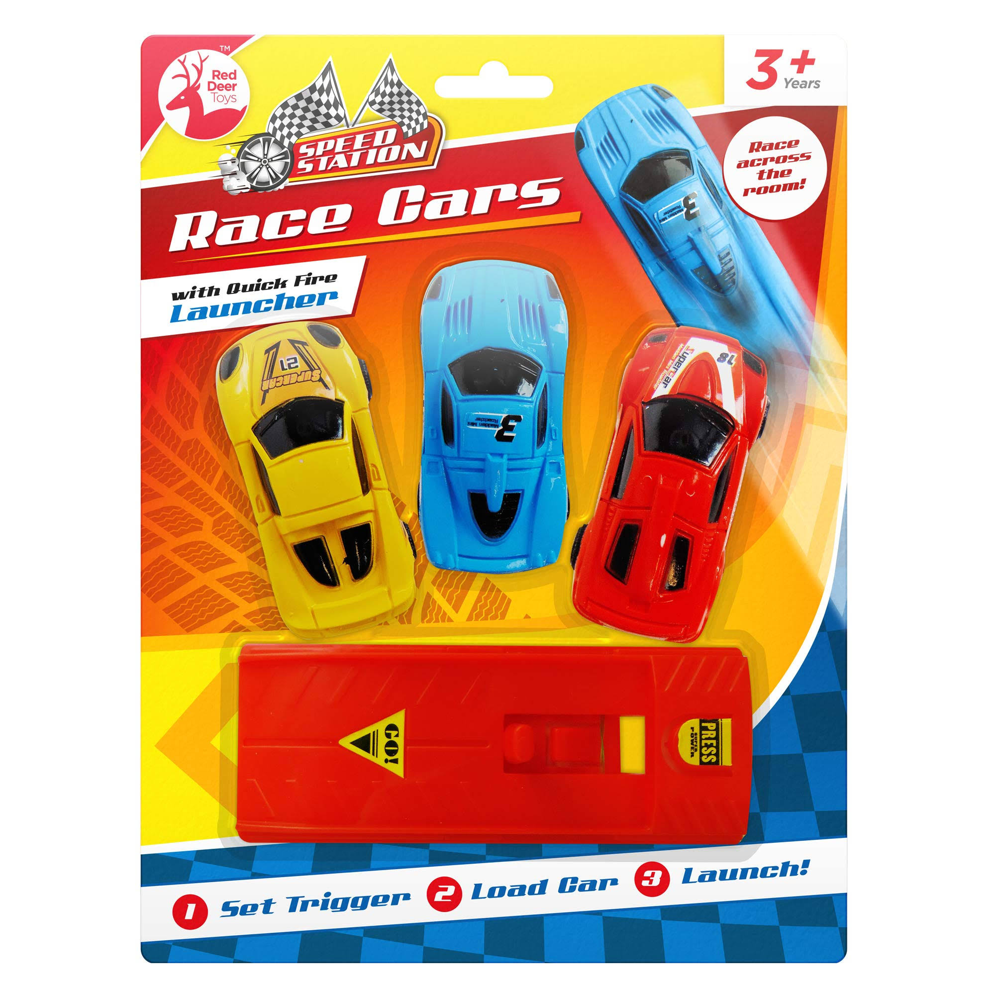 Speed Station Toy Race Cars with Launcher (3pk)