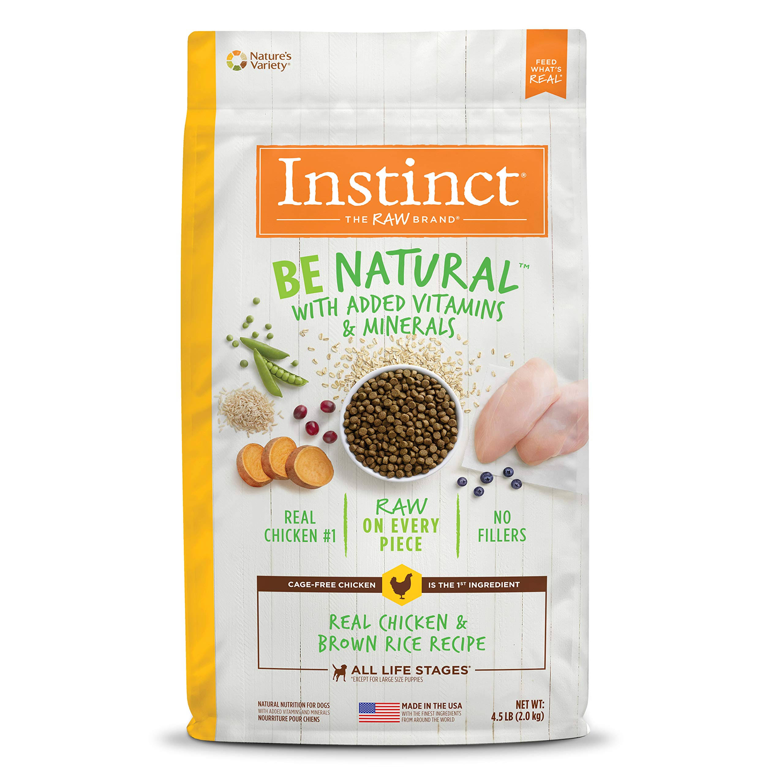Instinct Be Natural Real Chicken & Brown Rice Recipe Dry Dog Food - 4.5 lb