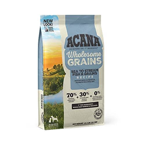 Acana Wholesome Grains Dry Dog Food, American Waters and Grains, Whole Saltwater Fish, Gluten Free, 22.5lb
