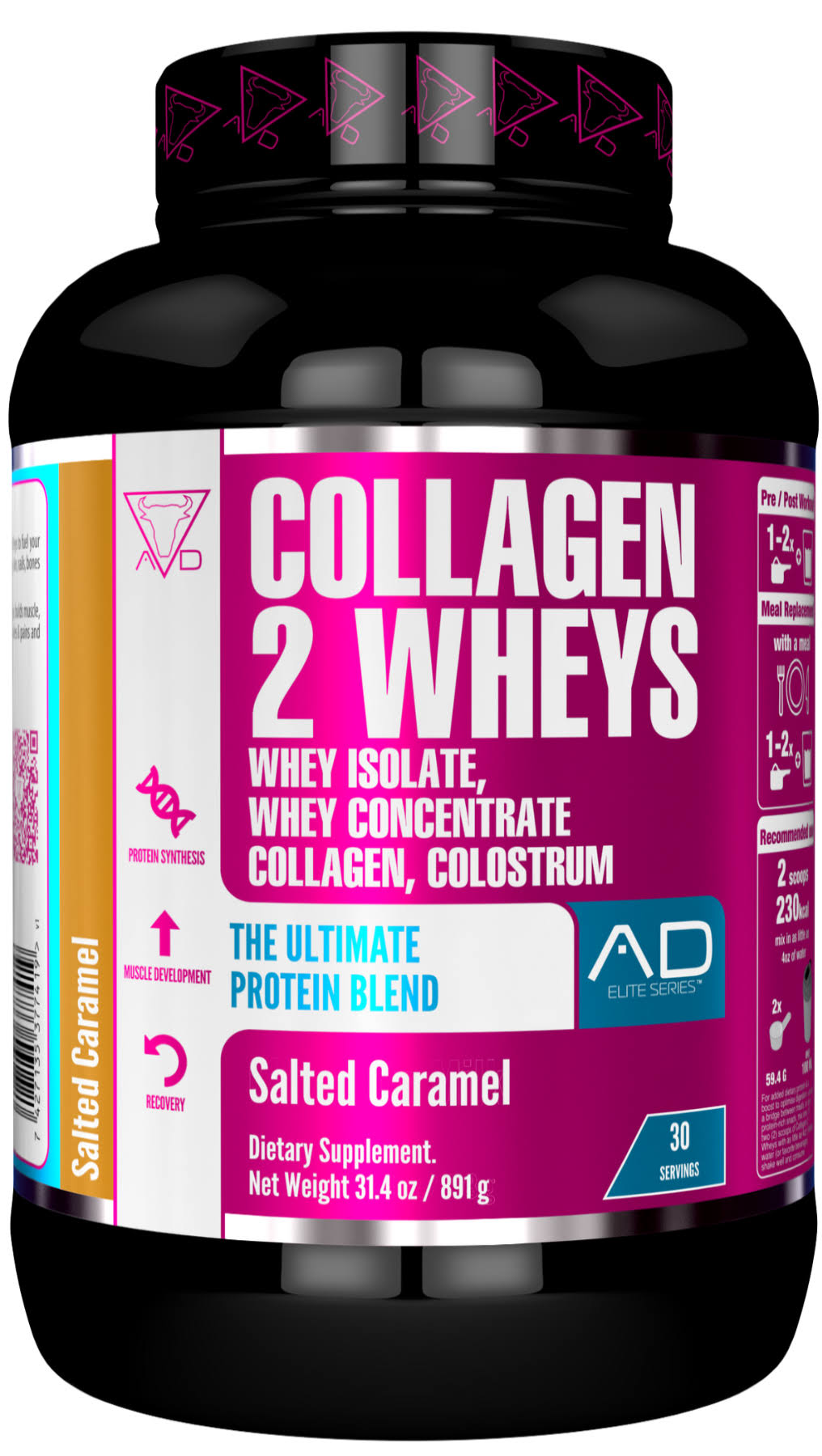 Project Ad Collagen 2 Wheys Salted Caramel - 30 Servings