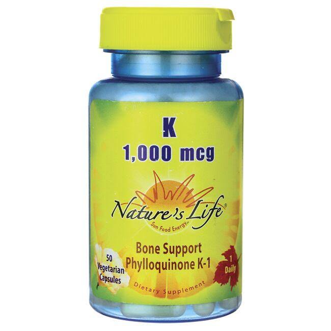 Nature's Life Vitamin K Dietary Supplement - 50 Capsules