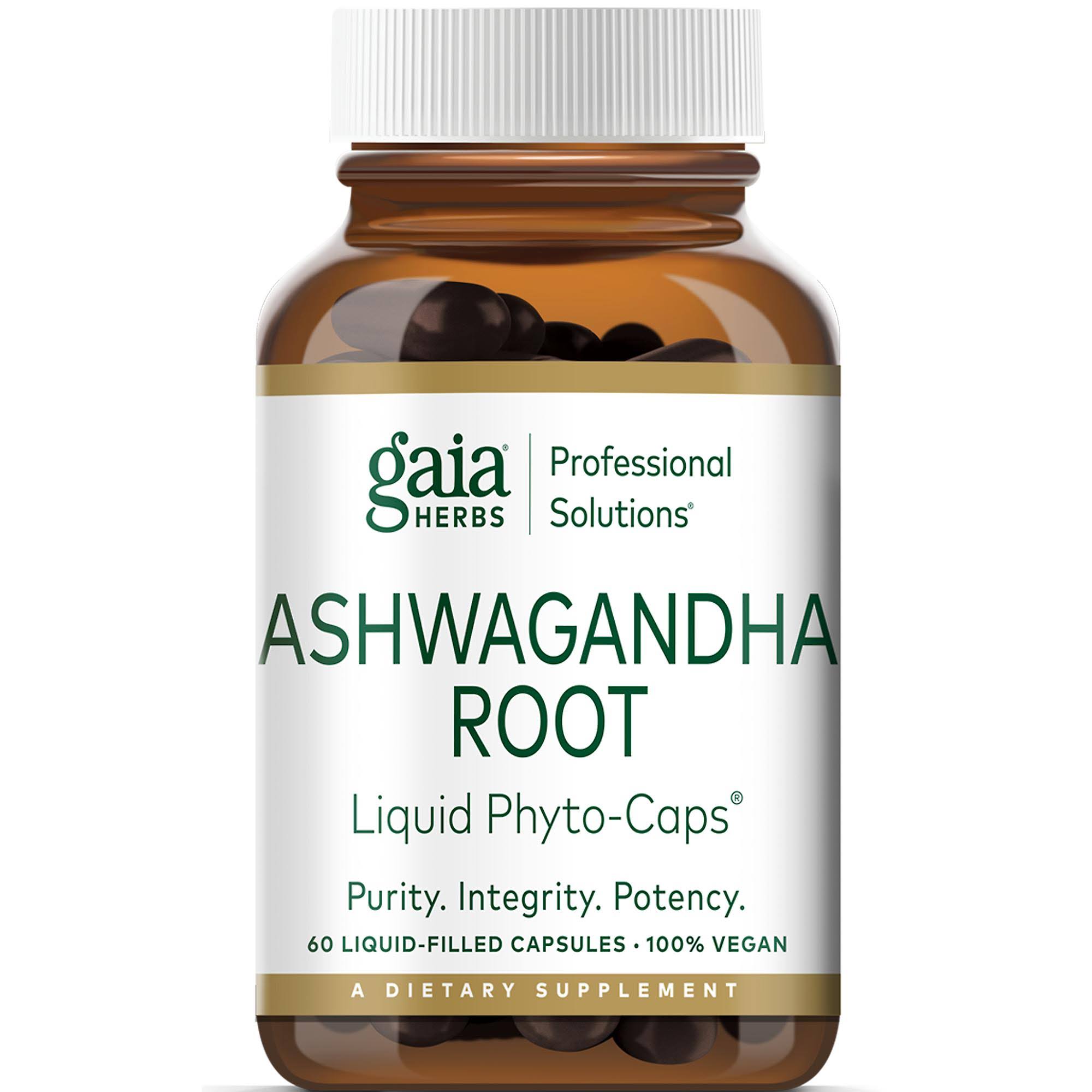 Gaia Herbs Ashwagandha Root - Vegan Liquid Capsules, 60ct