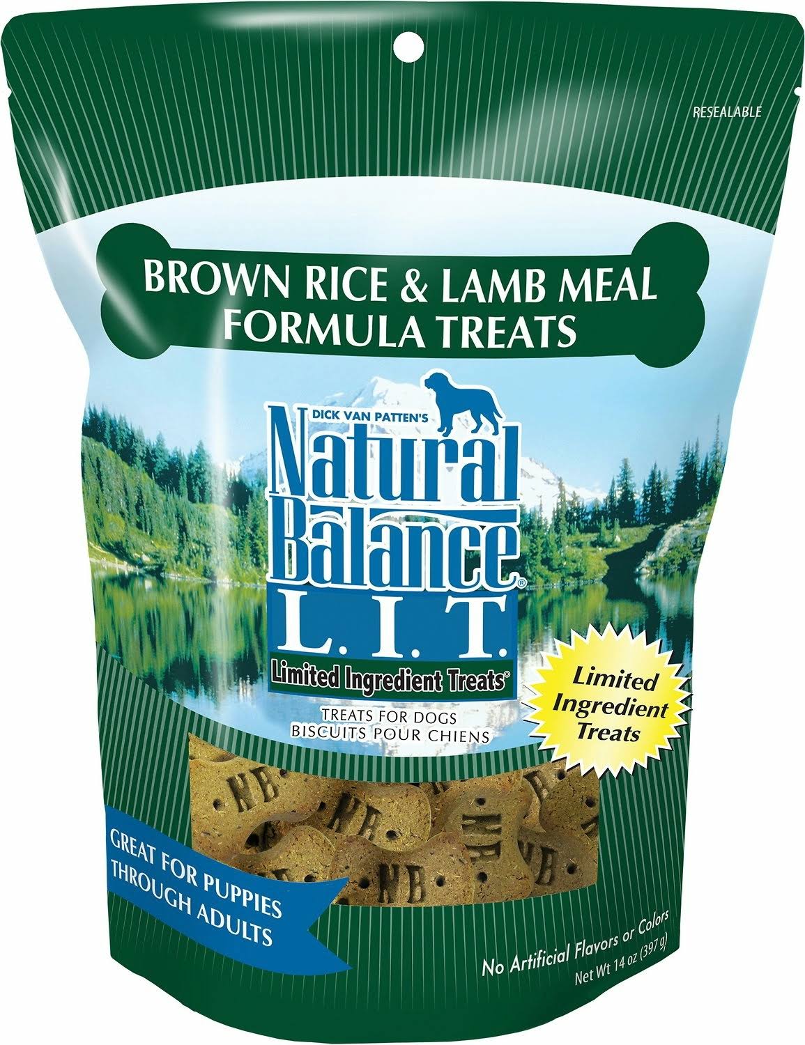 Natural Balance Limited Ingredient Dog Treats - Brown Rice and Lamb Meal Formula, Dry, 14oz