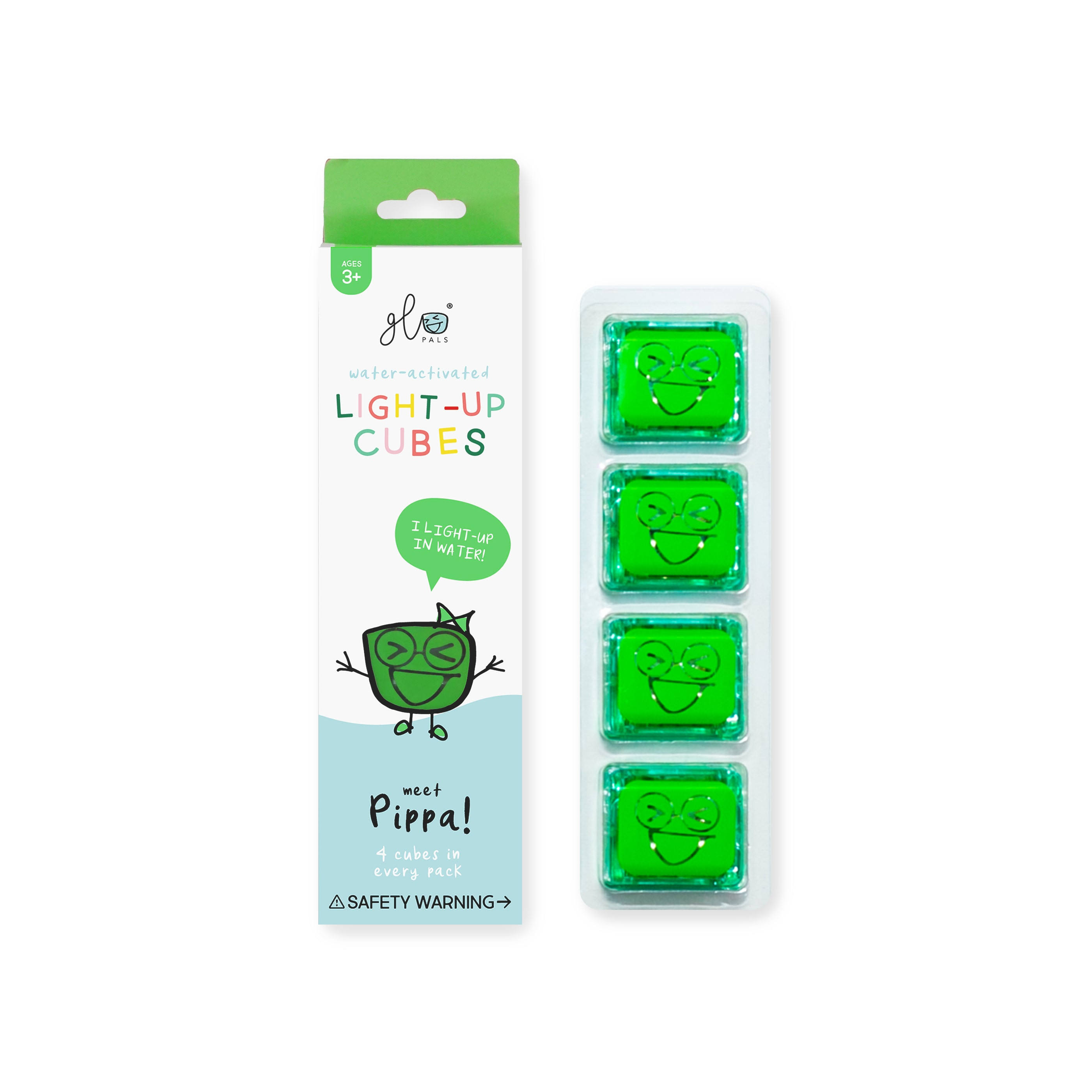 Glo Pals Light up Cubes - Pippa Green (4 Cubes)