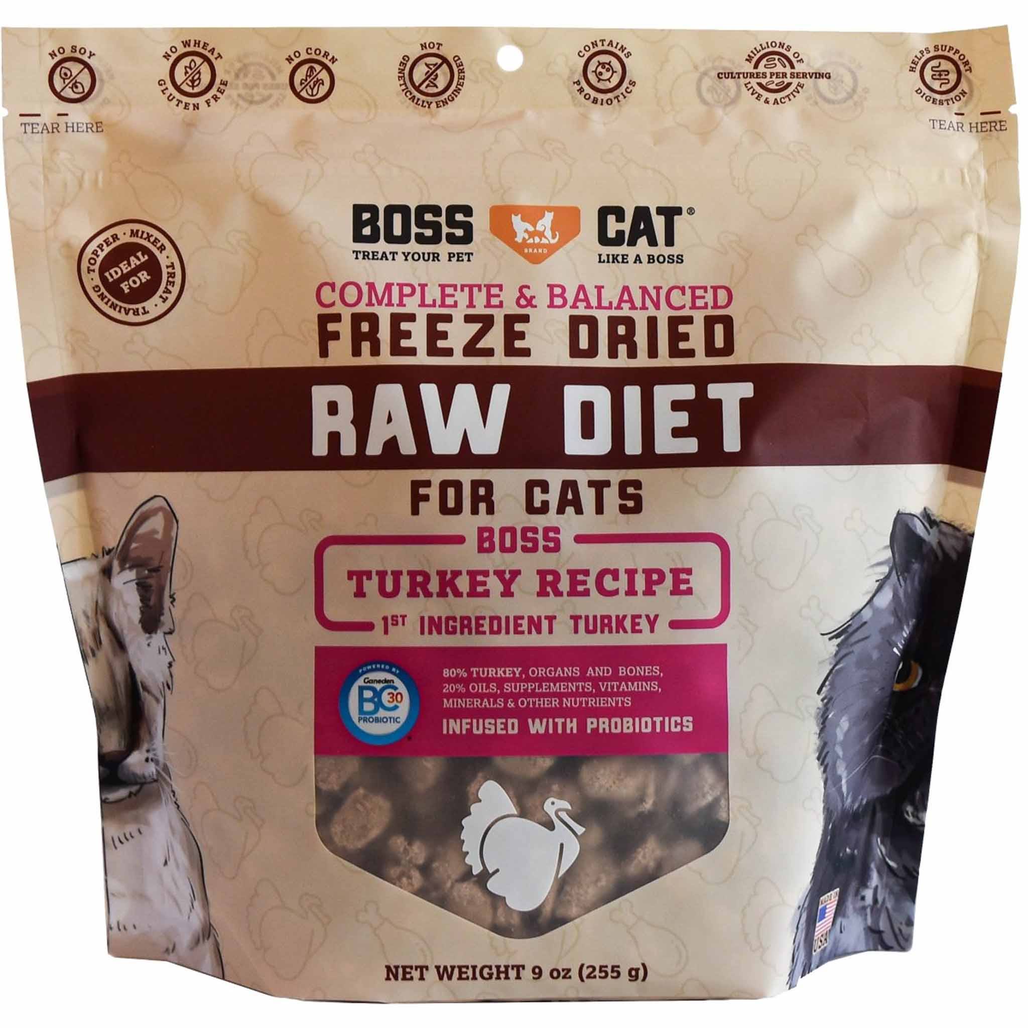 Boss Cat Freeze Dried Raw Turkey Nuggets 9 oz