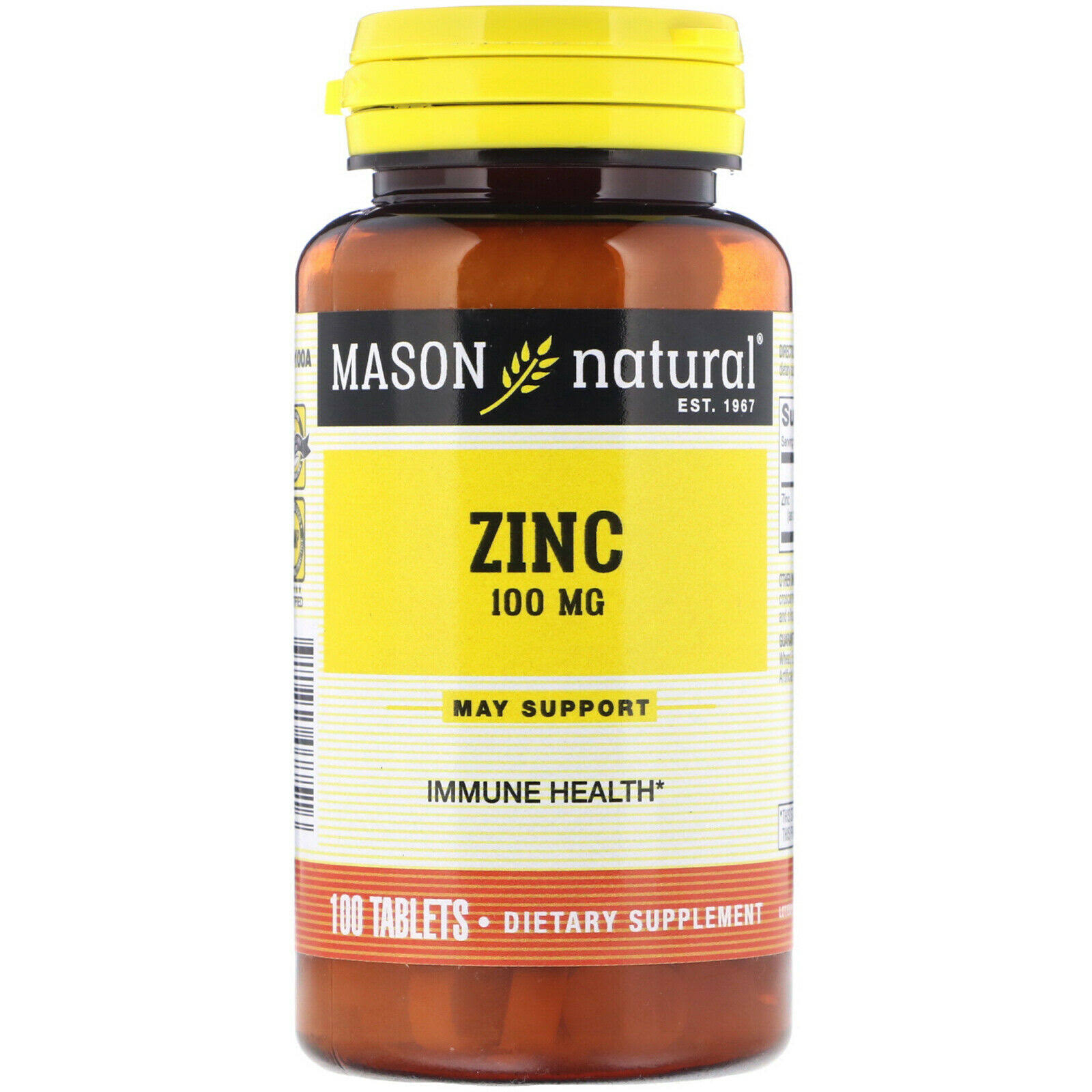 Mason Vitamins Zinc Promotes Immune Function and Prostate Health Supplement - 100ct