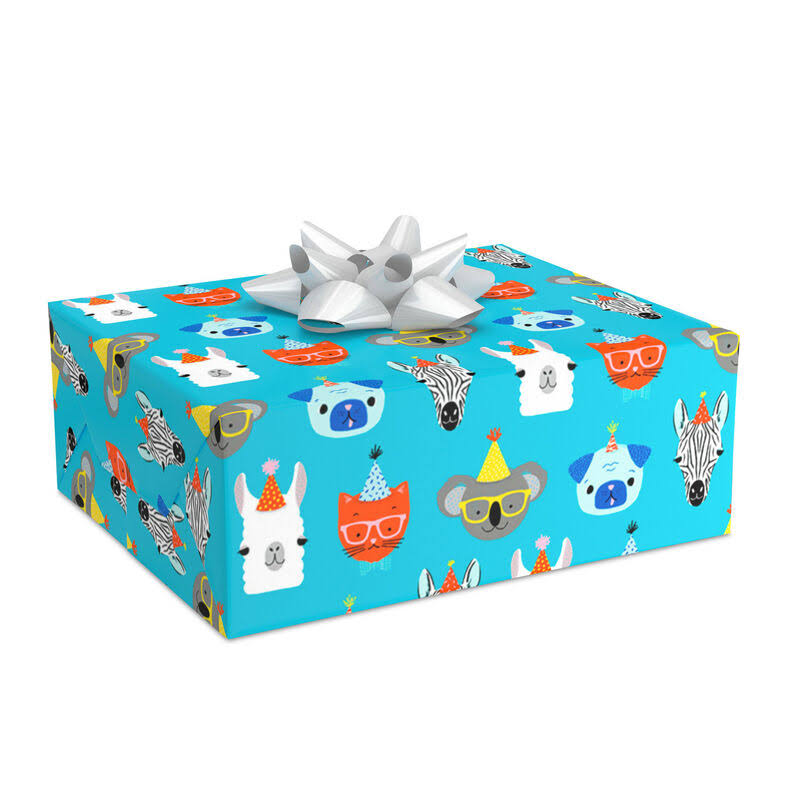 Hallmark Party Animals Wrapping Paper, 27 Sq. ft.