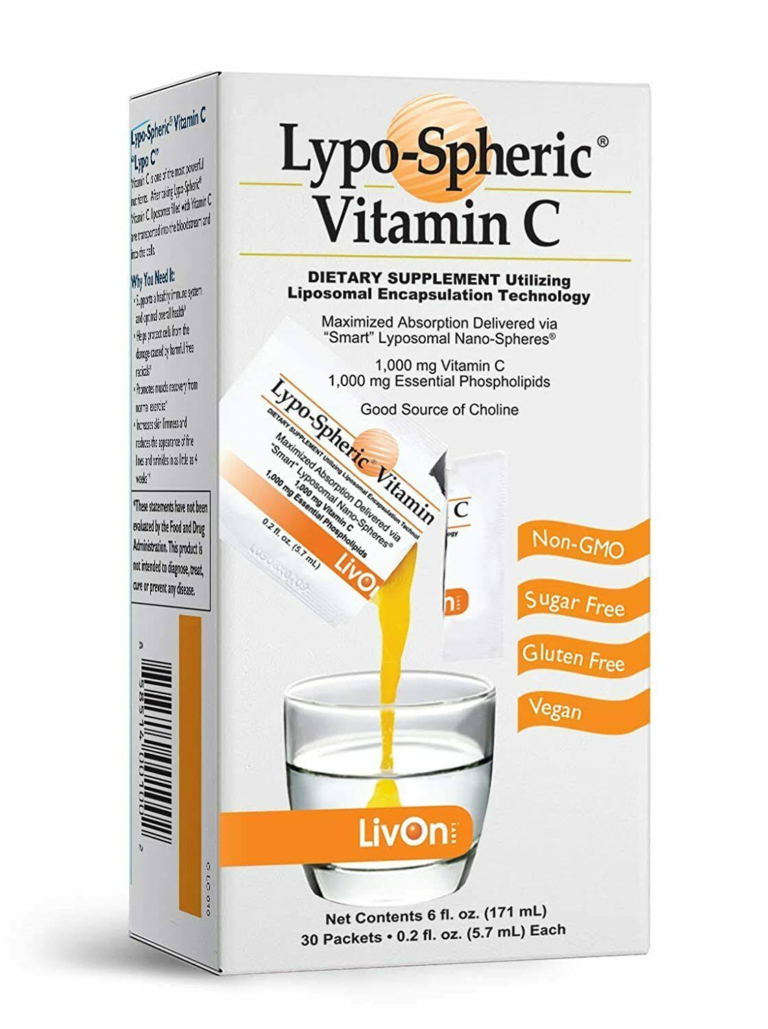 LivOn Labs Lypo-Spheric Vitamin C - 1000mg x 30 Packets