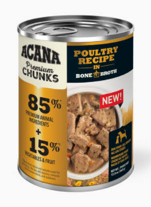 Acana Premium Chunks Poultry Recipe in Bone Broth Wet Dog Food