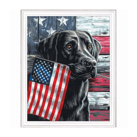 Paint by Number Kit Patriotic Dog