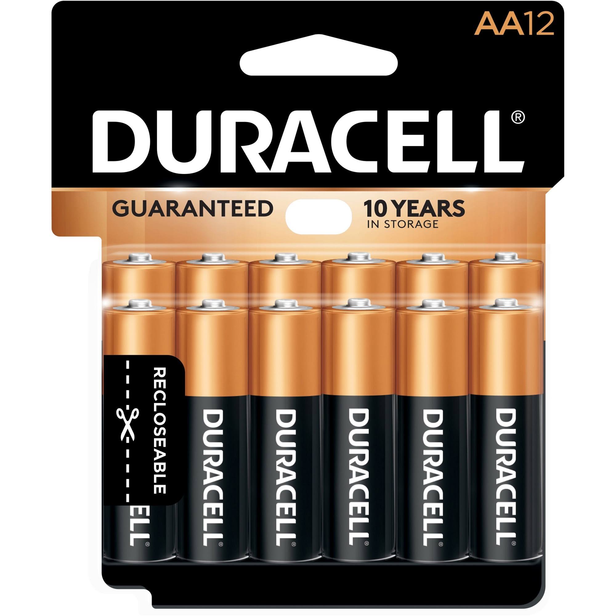 Duracell Coppertop AA Alkaline Batteries - 12 Batteries