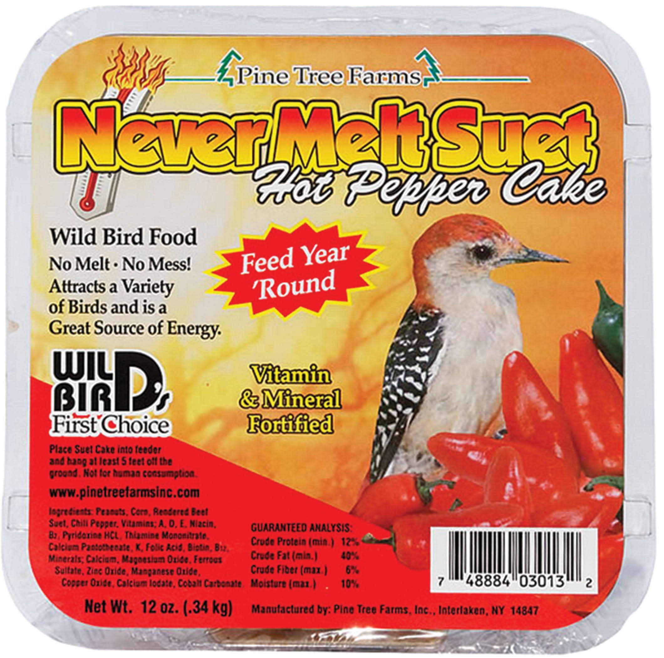Pine Tree Farms Never Melt Suet Hot Pepper Bird Seed - 350ml