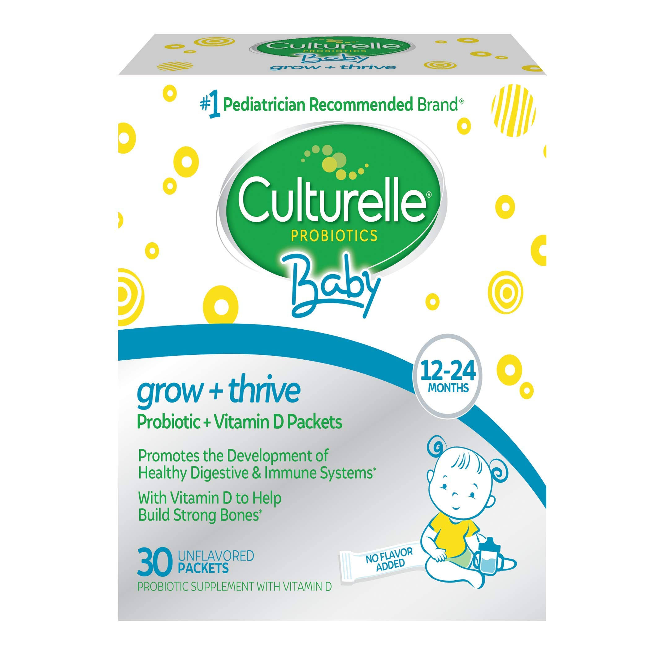 Culturelle Baby Grow Plus Thrive Probiotic Plus Vitamin D Packets Dietary Supplement - 30ct