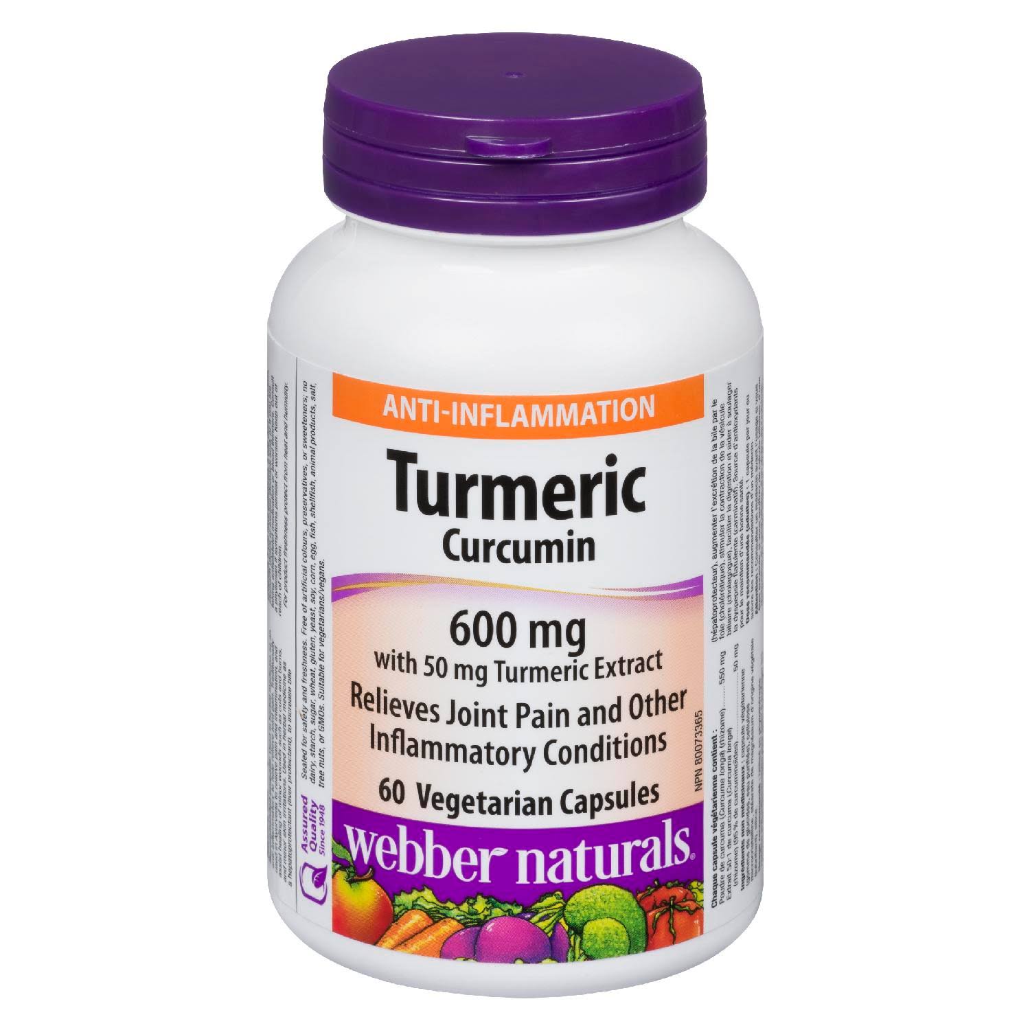 Webber Naturals Turmeric Supplement - 60 Capsules