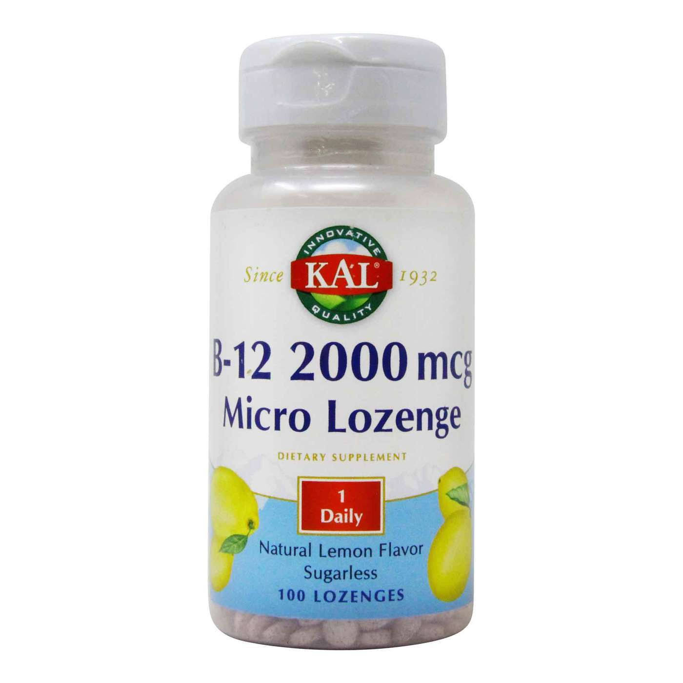 Kal B-12 Micro Lozenge Supplement - 100ct, 2000mcg