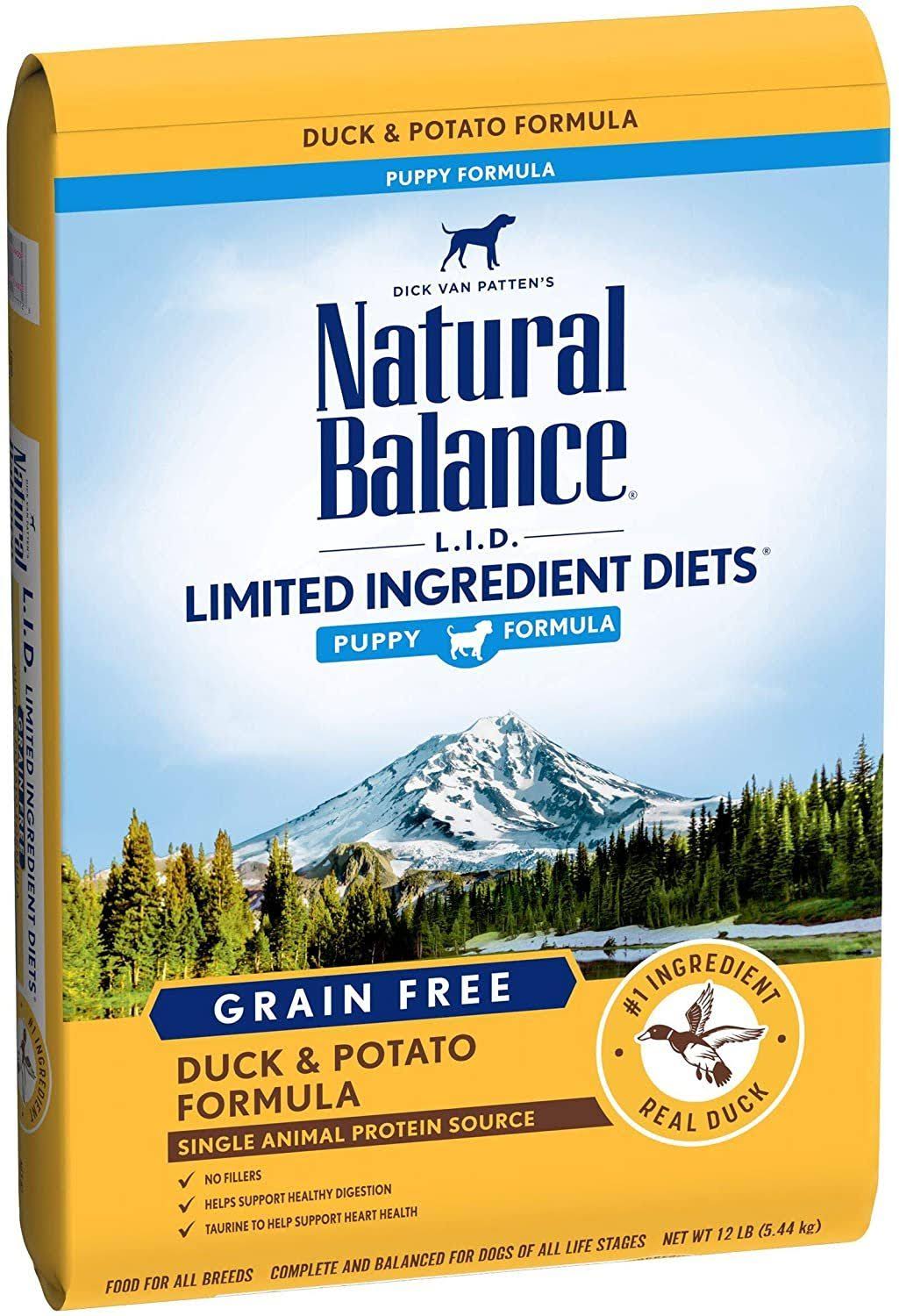 Natural Balance LI.D. Limited Ingredient Diets Dog Food, Grain Free, Duck & Potato Formula, Puppy Formula - 12 lb