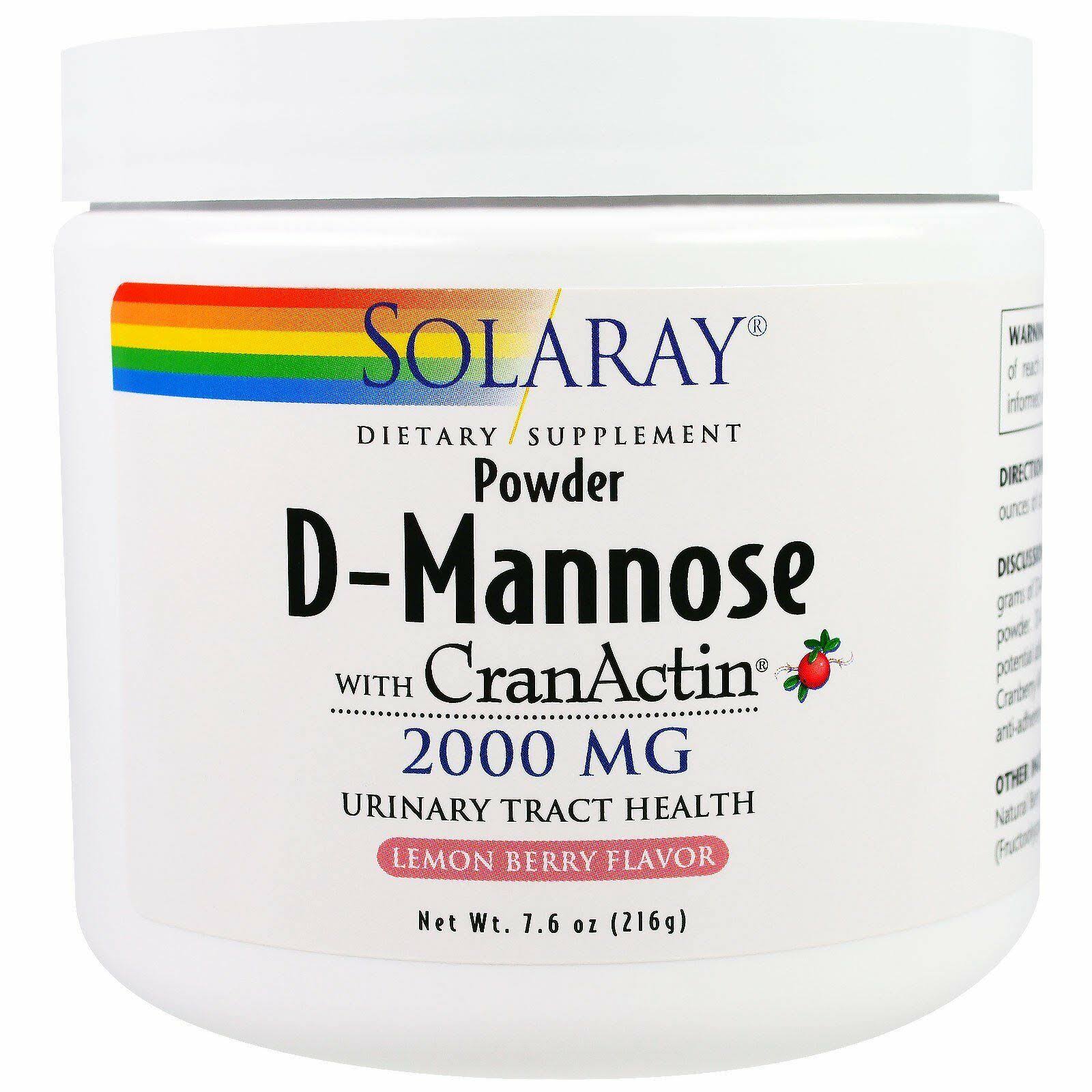 Solaray D-Mannose with CranActin - Lemon Berry Flavor, 7.6oz