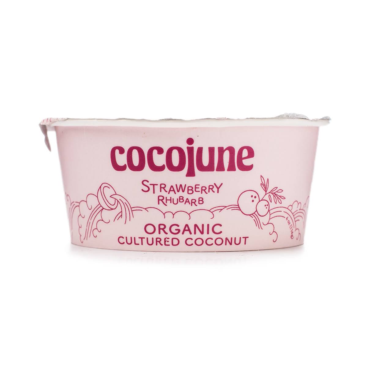 Cocojune Cultured Coconut, Organic, Strawberry Rhubarb - 4 oz