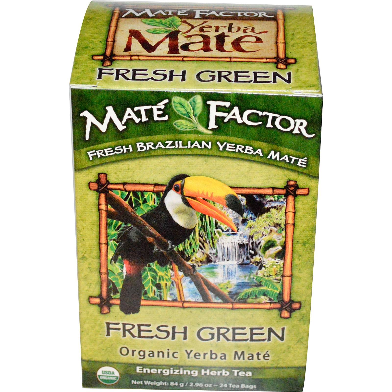 Mate Factor Fresh Garden Organic Yerba Mate Herb Tea - 24 Tea Bags, 84g