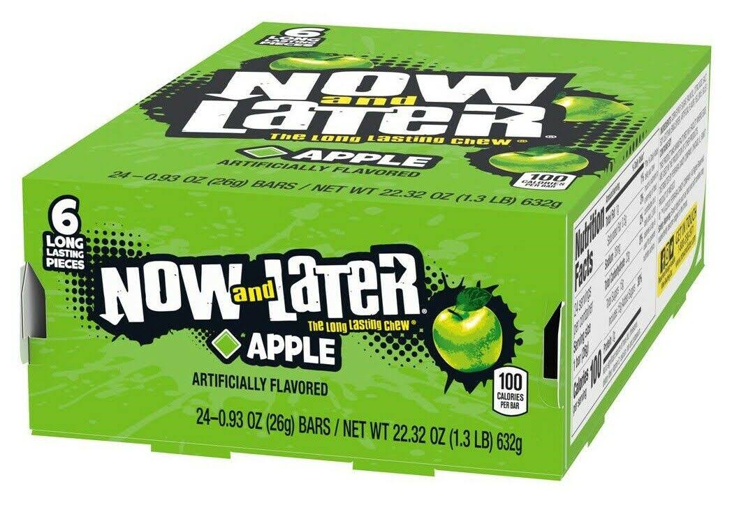 Now and Later Apple Chew Candy - 6pc, 24pk