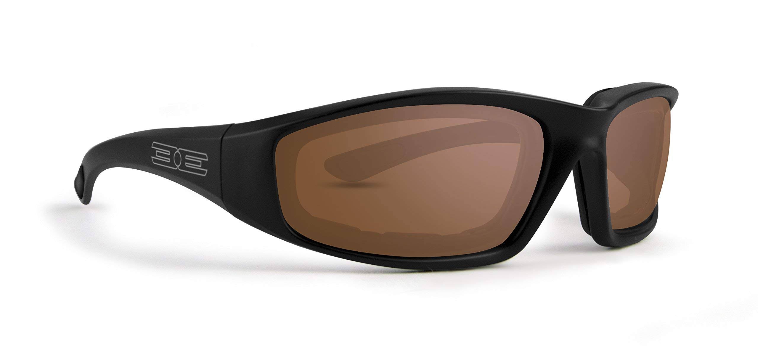 Epoch Foam Padded Motorcycle Sunglasses - Black, Amber Lenses