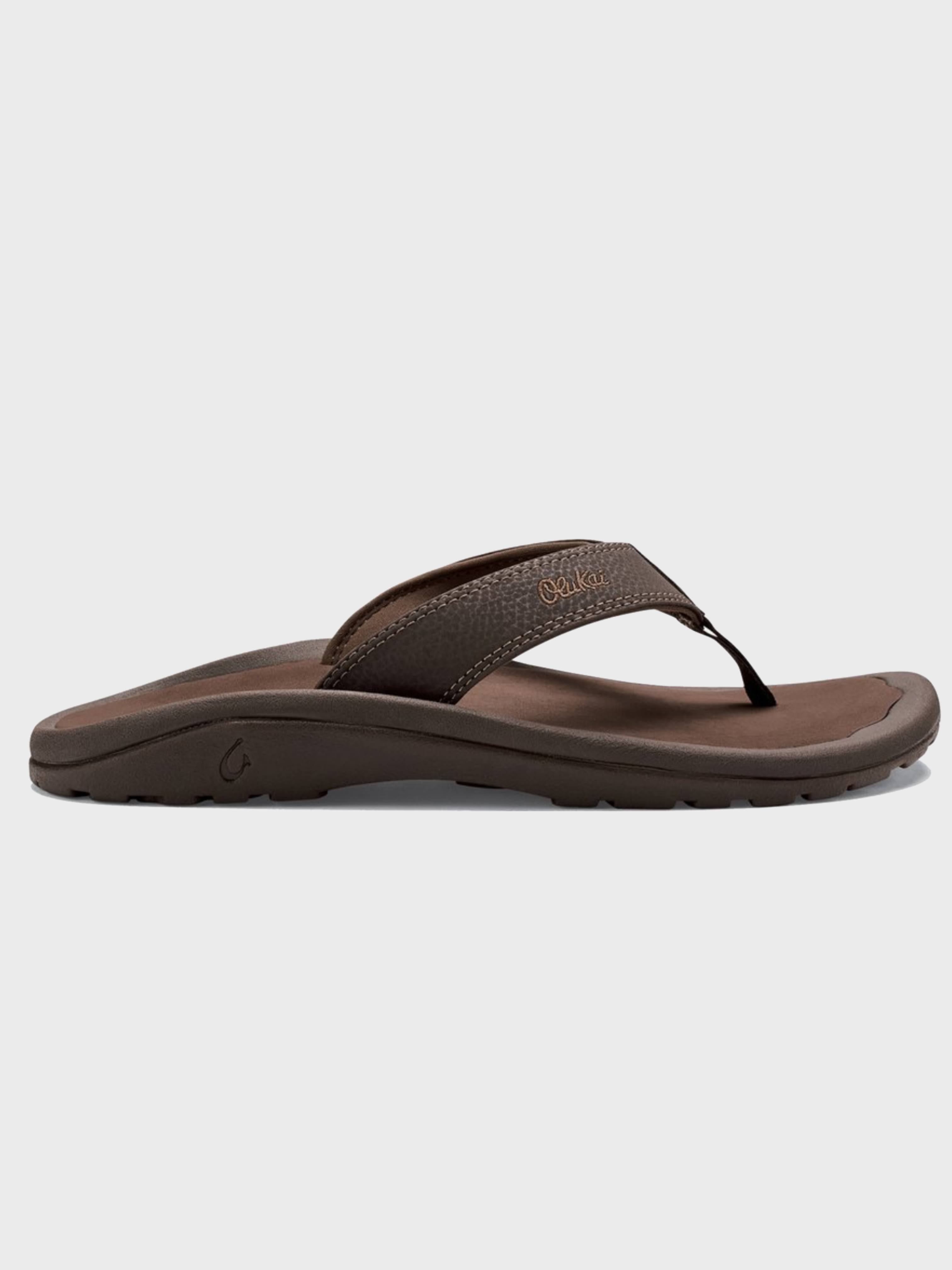 OluKai Men's Ohana Dark Java Ray Flip Flops Sandals - 10 US