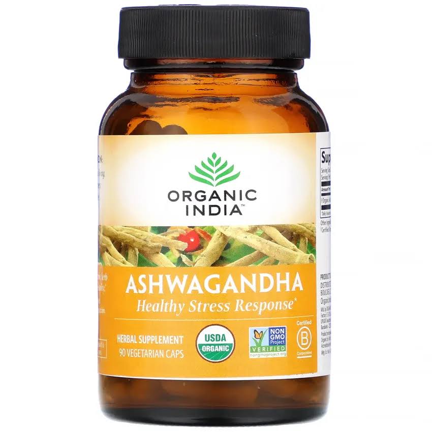Organic India Ashwagandha Supplement - 90 Vegetarian Capsules