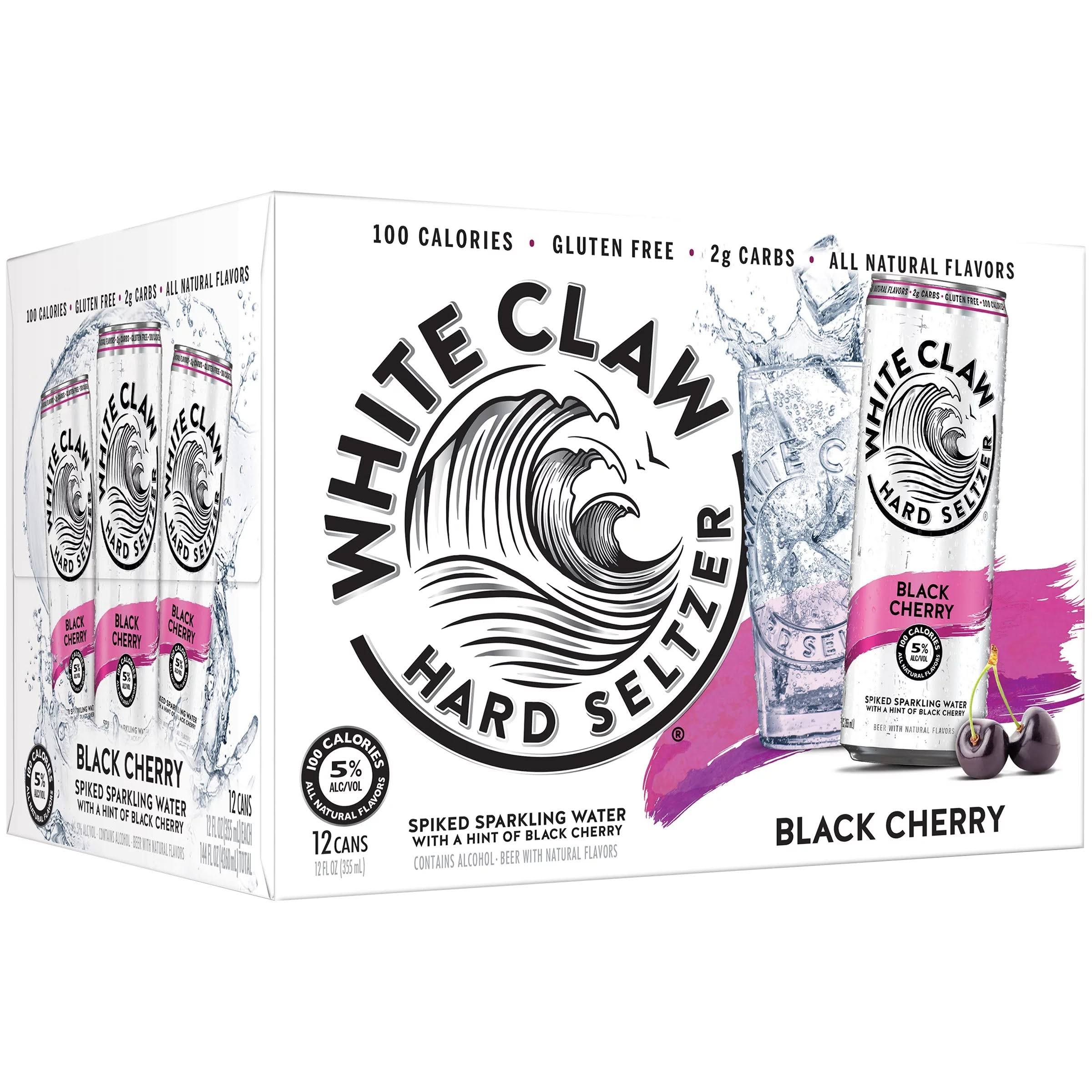 White Claw Hard Seltzer, Black Cherry - 12 pack, 12 fl oz cans