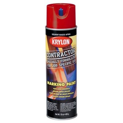 Krylon 7302 Contractor Marking Spray Paint - Apwa Red, 15oz