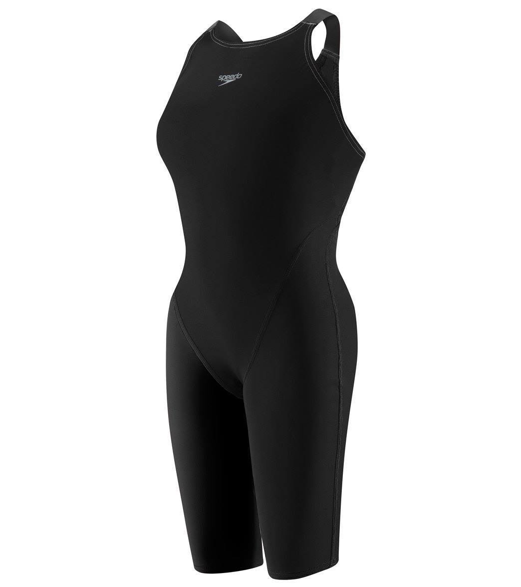 Speedo Women's Fastskin LZR Pure Valor Closed Back Kneeskin Tech Suit Swimsuit - Black 24 | Nylon/Lycra - Swimoutlet.com