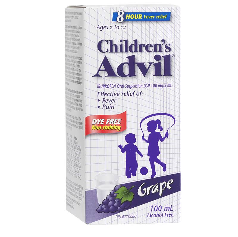 Advil Children's Ibuprofen Oral Suspension Liquid - Grape, 100ml