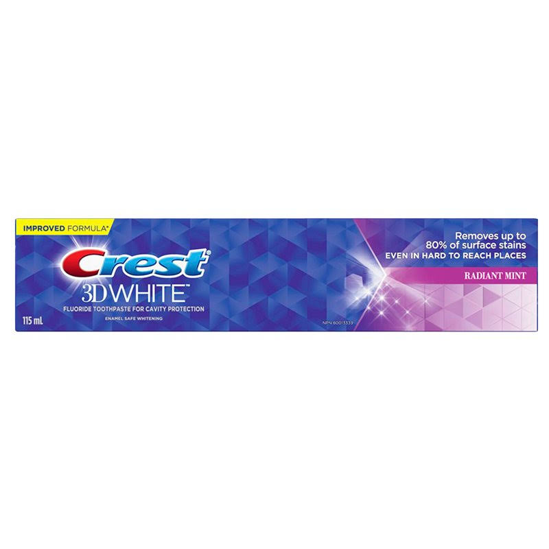 Crest 3D White Whitening Toothpaste, 115 ml, Radiant Mint