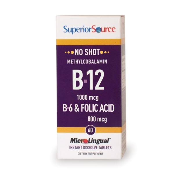 Superior Source No Shot Methylcobalamin B12, B6 & Folic Acid - 800mcg