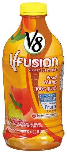 V8 V-Fusion Peach Mango Flavored Fruit & Vegetable Juice - 46 oz