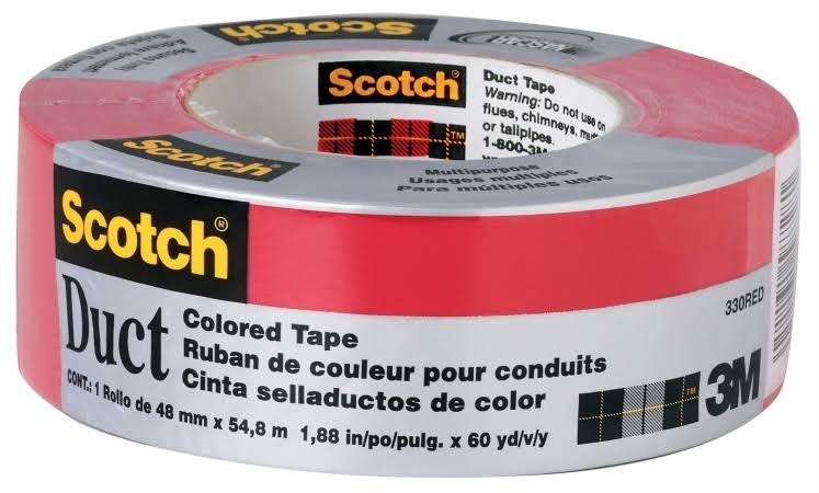 Scotch Durable Waterproof Duct Tape - Red, 5yds