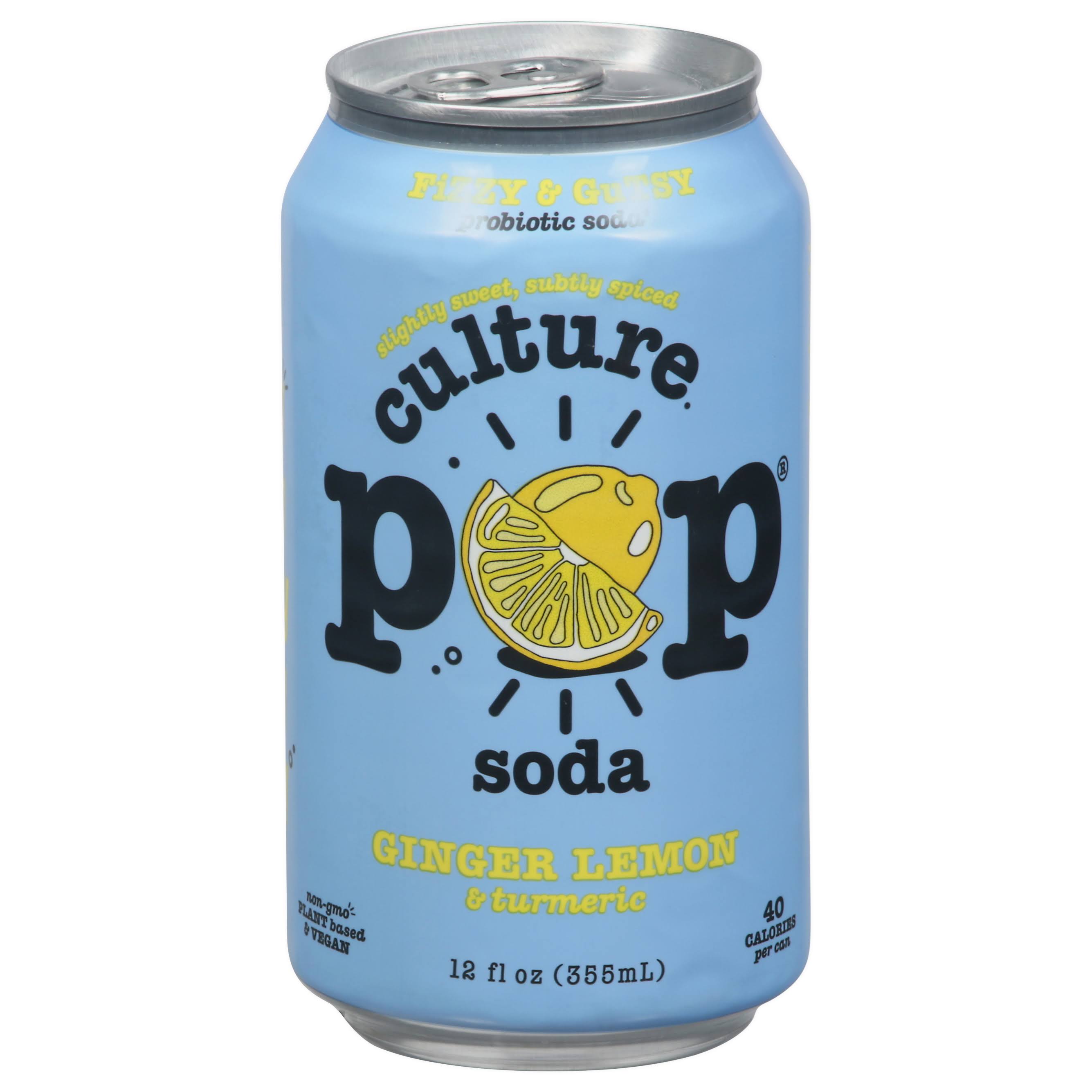 Culture Pop - Probiotic Soda Ginger Lemon | Turmeric