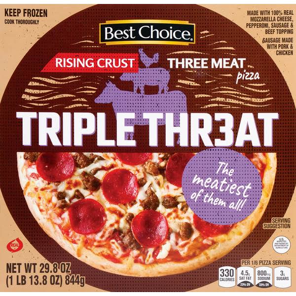 Best Choice Rising Crust Three Meat Pizza