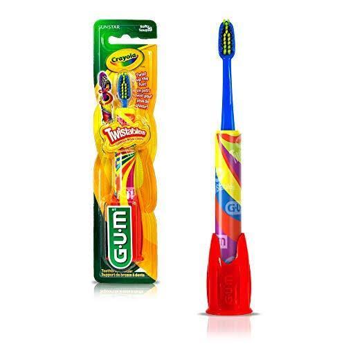Sunstar Gum Crayola Soft Twistables Toothbrush and Holder