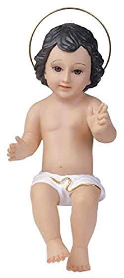 George S. Chen Imports Baby Jesus with Glass Eyes Holy Religious Figurine Decoration, 30cm | Decor
