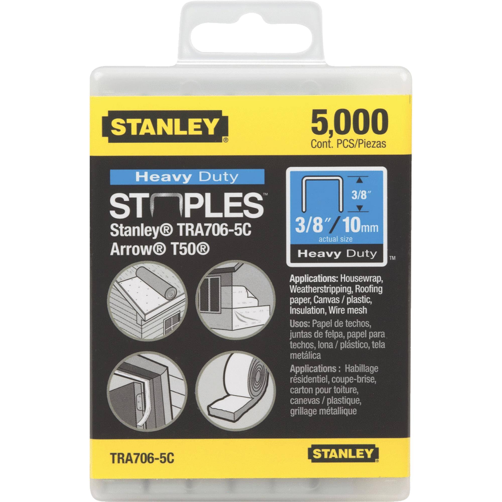 Stanley Tra706-5c Sharpshooter Heavy Duty Staples - 10mm, 5000ct