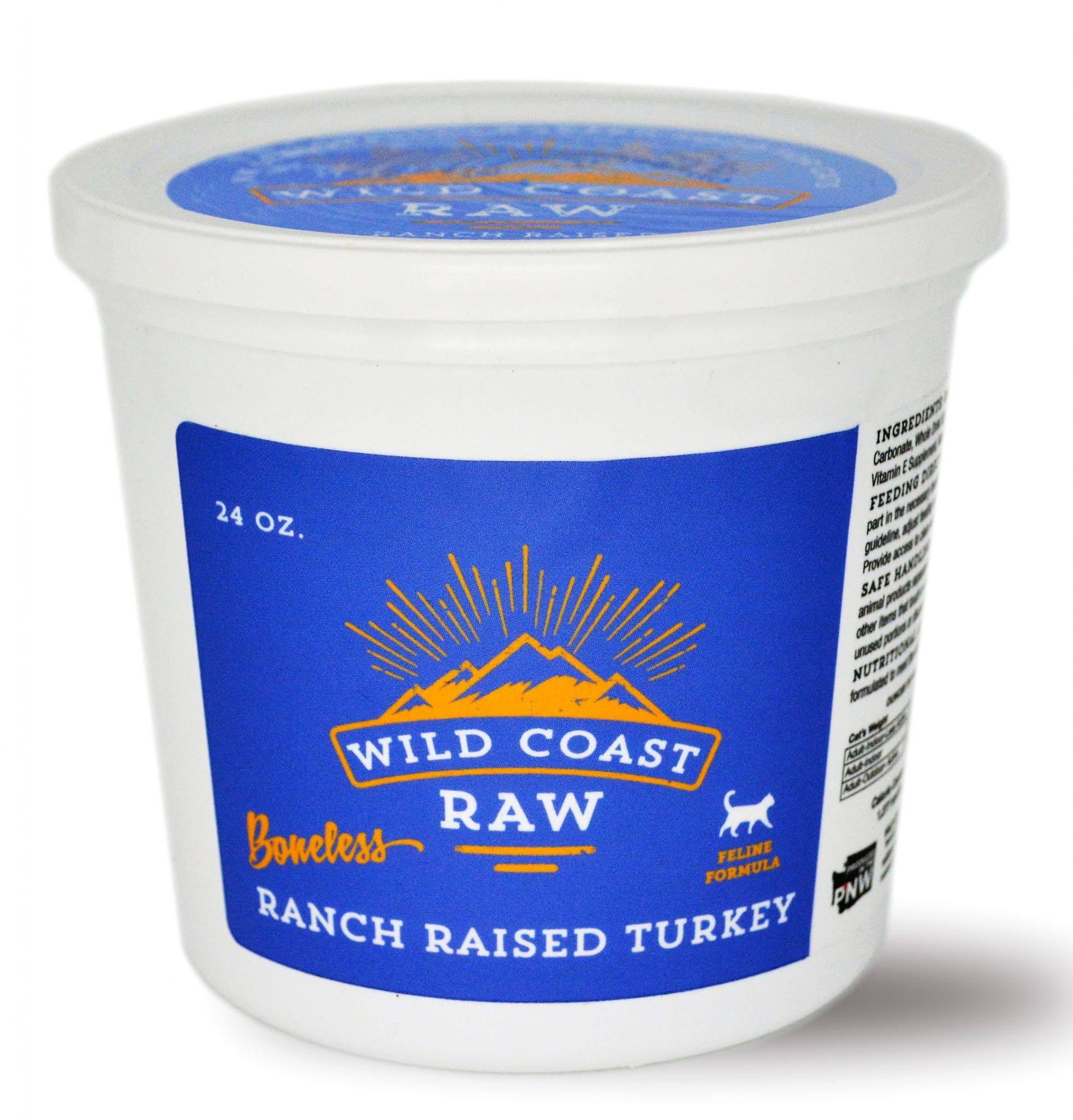 Wild Coast Raw Frozen Cat Food, Free Range Turkey, 24-oz
