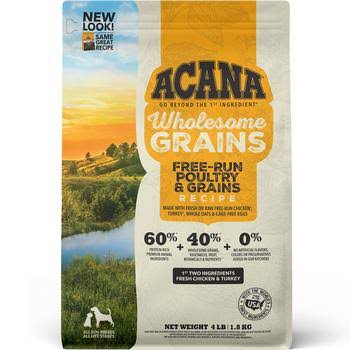 Acana Wholesome Grains Free-run Poultry & Grains Recipe Dry Dog Food - 22.5 lb. Bag