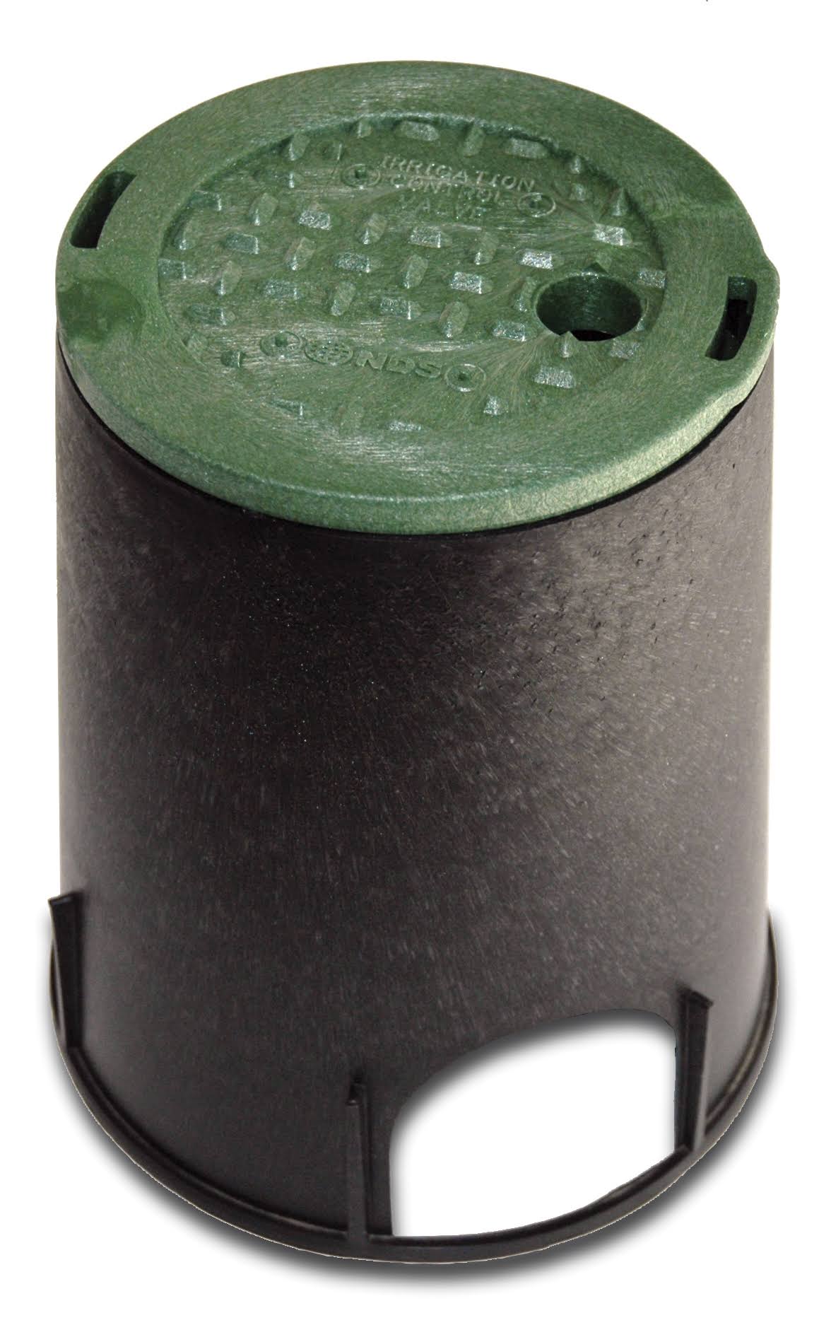 NDS Standard Series Round Valve Box Overlapping Cover-ICV - 6", Black and Green