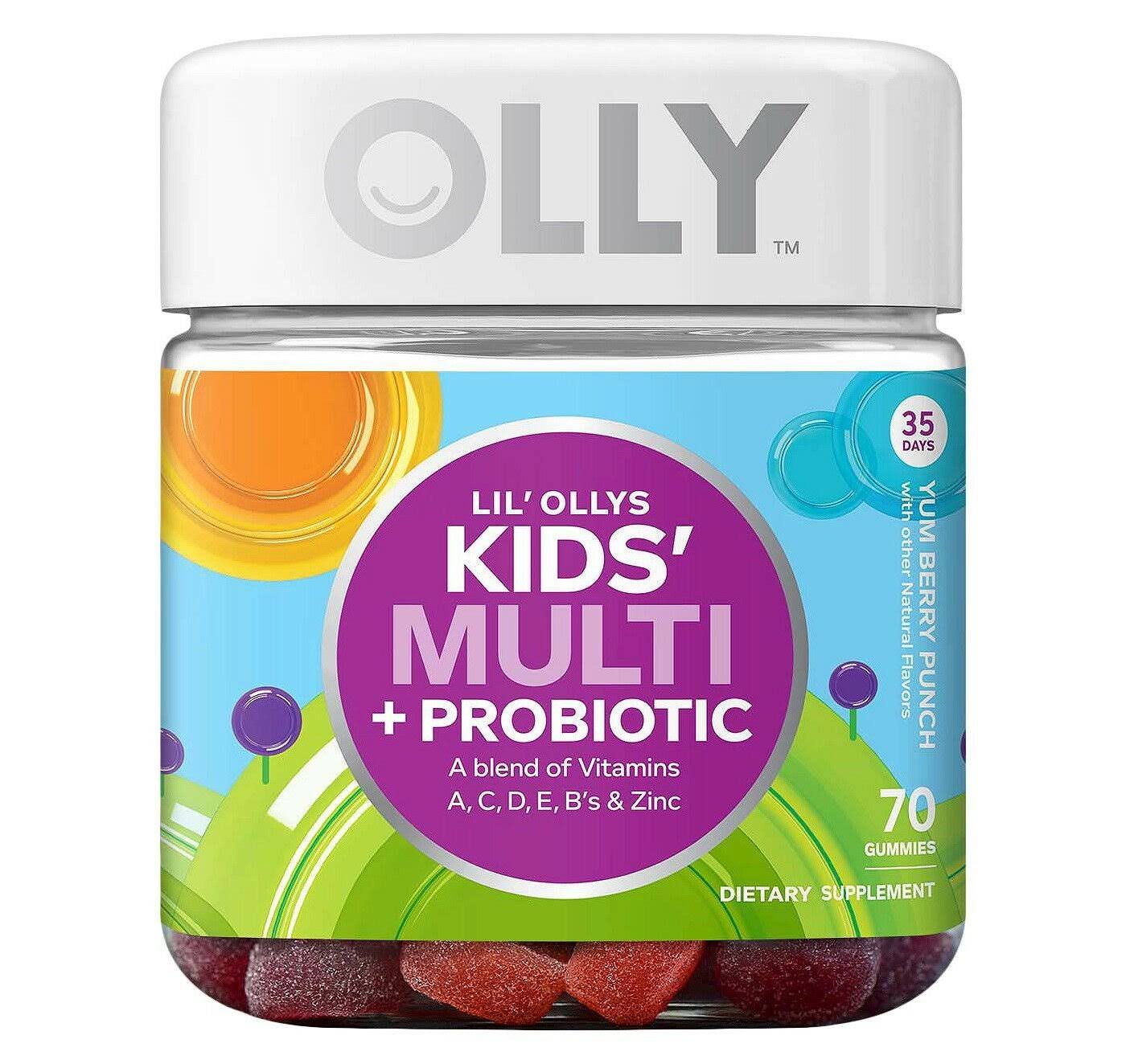 Ollys Kids Multi and Probiotic Dietary Supplement - Yum Berry Punch, 70ct