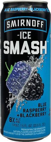 Smirnoff Ice Smash Malt Beverage, Blue Raspberry + Blackberry - 23.5 fl oz