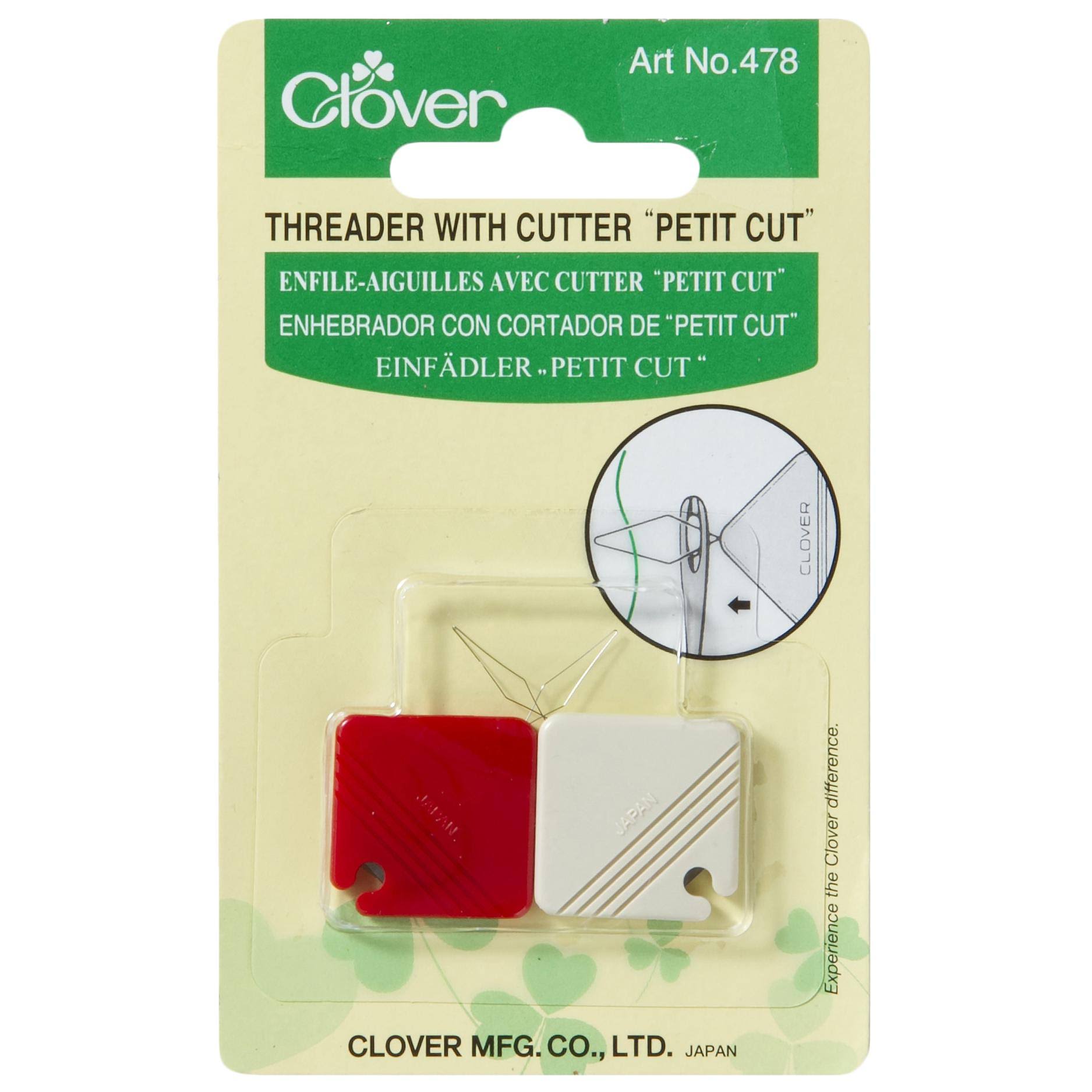 Clover Threader with Cutter Petite Cut Needle - 2pc