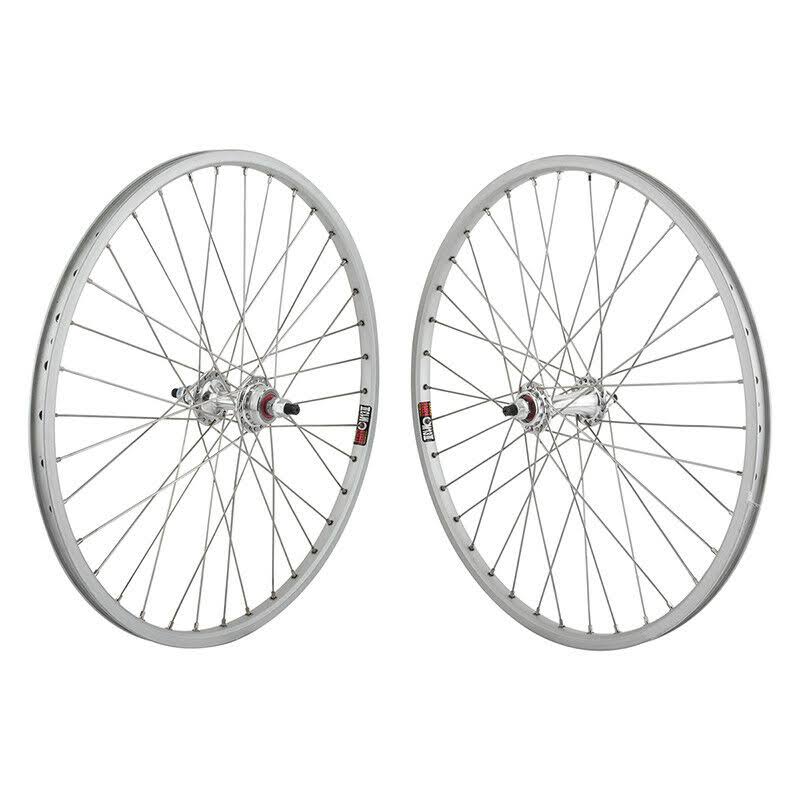 Wheel Master Front and Rear Bicycle Wheel Set - Silver, 20" x 1 1/8", 36H