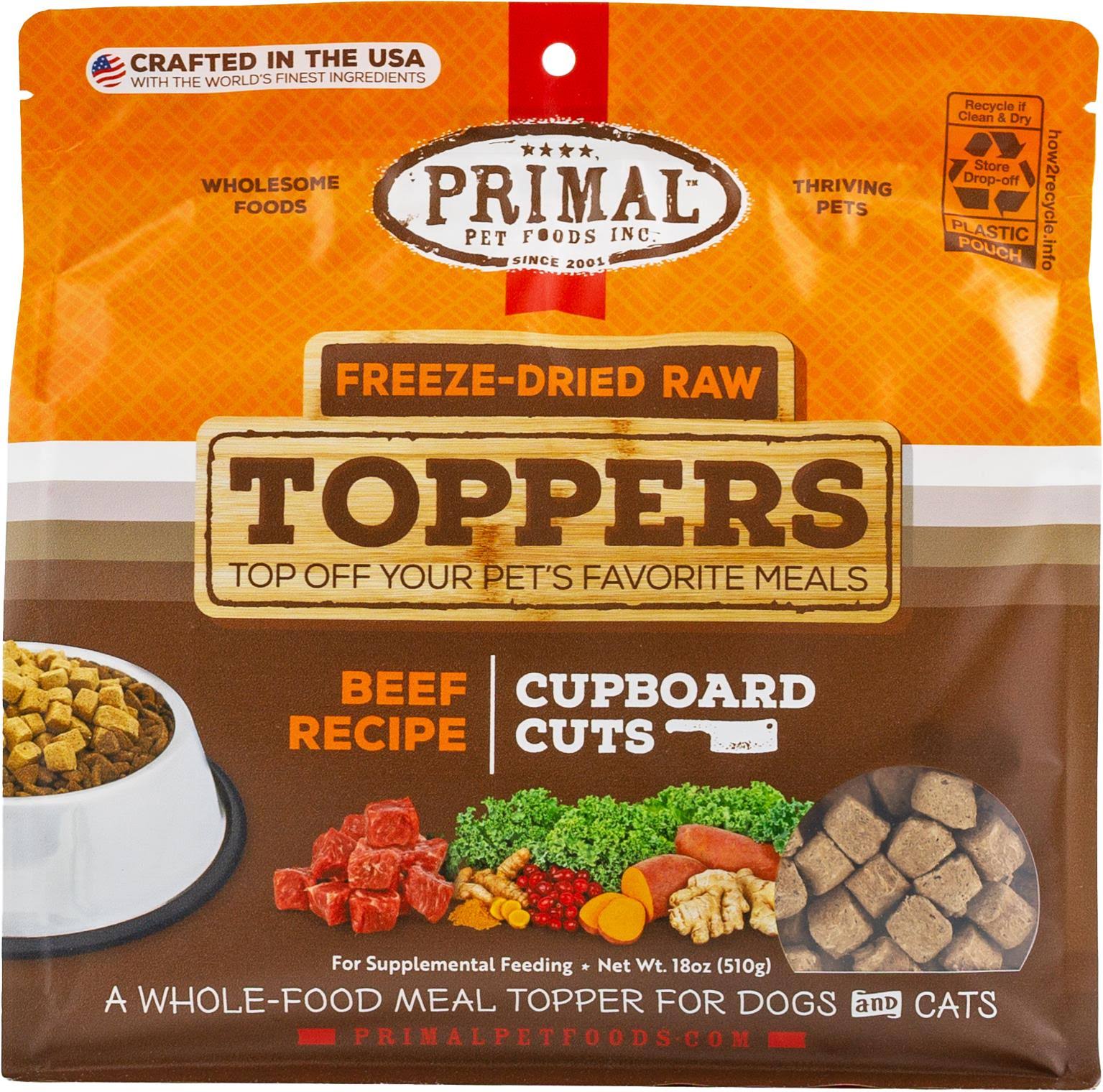 Primal Freeze Dried Dog Food Nuggets Beef Formula, Crafted in The USA Grain Free Raw Dog Food